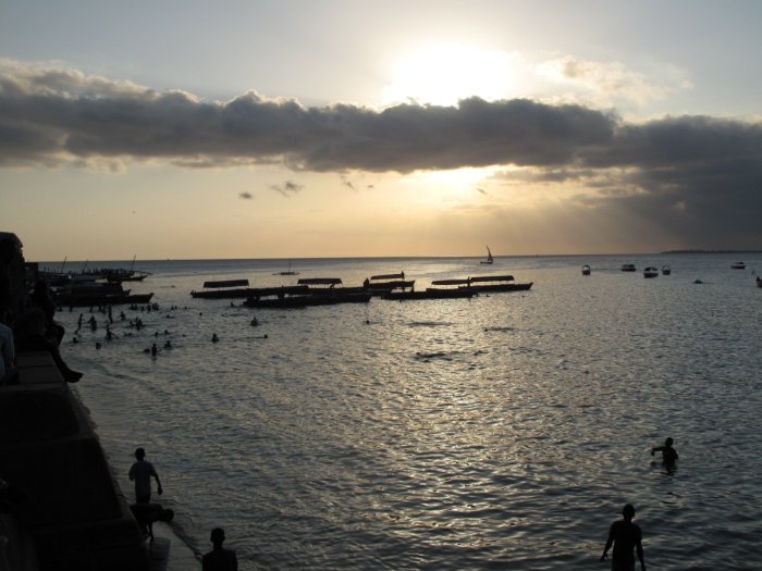 Dhows at sunset in Zanzibar's Stone Town
