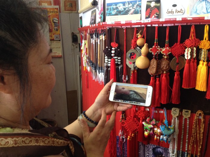 Ms Fang in her Chinese curio shop in Cape Town